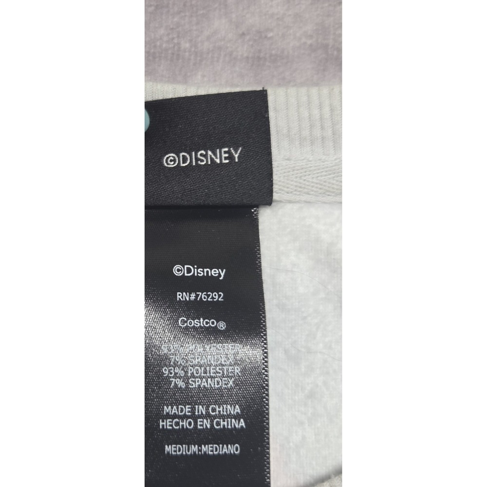Disney Womens Medium Mickey Mouse Silky Fleece Long Sleeve Pajama Top Only Gray - Picture 4 of 7